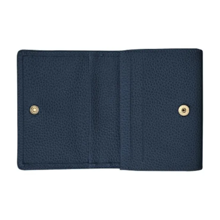 LONGCHAMP Le Foulonné Cow Leather Coin Purse Women's Navy-2