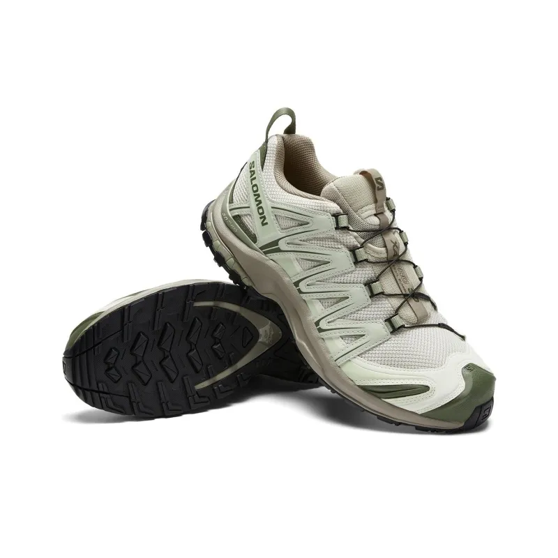 SALOMON XA PRO 3D Outdoor Shoes Unisex Low Top Greige/Light Celadon Green/Pepper White-5