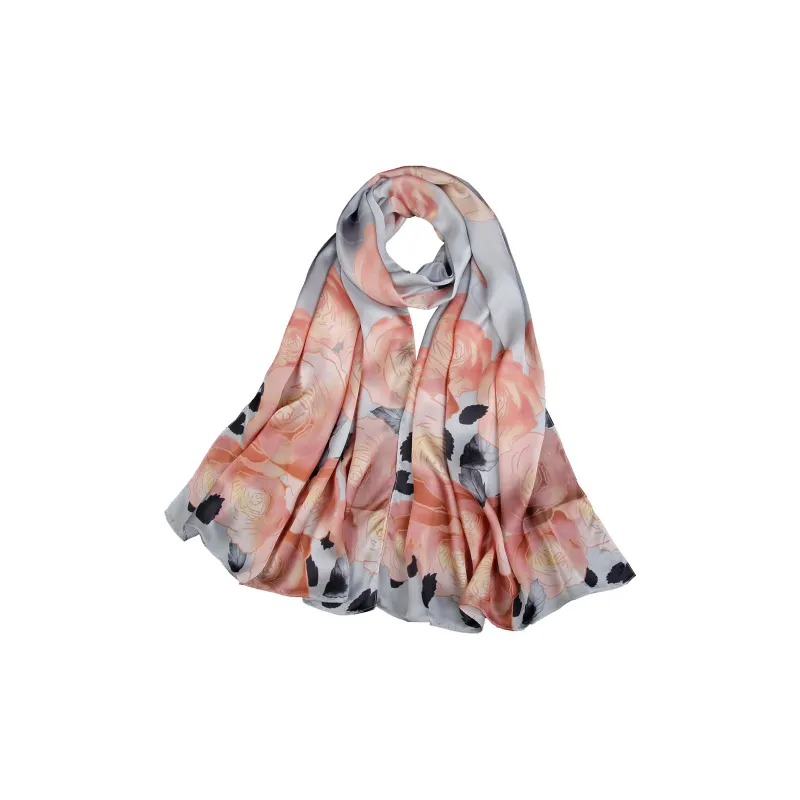 Shanghai Story 100% Mulberry Silk Scarves Women's Lotus Charm, Light Green, Gift Box Set-31