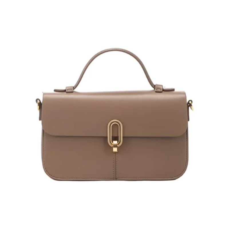 RED DRAGONFLY PU One Shoulder Crossbody Small Square Bag Handbag Medium Size Women's Ecru/Camel/Coffee-6