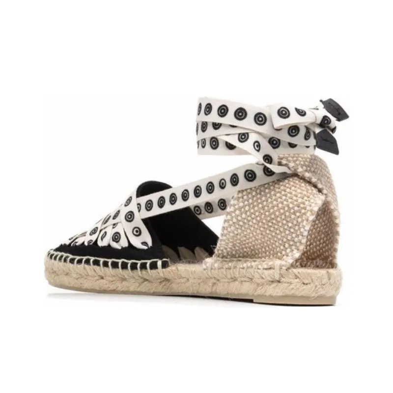 Castañer Casual Single Shoes Women's Black White-4