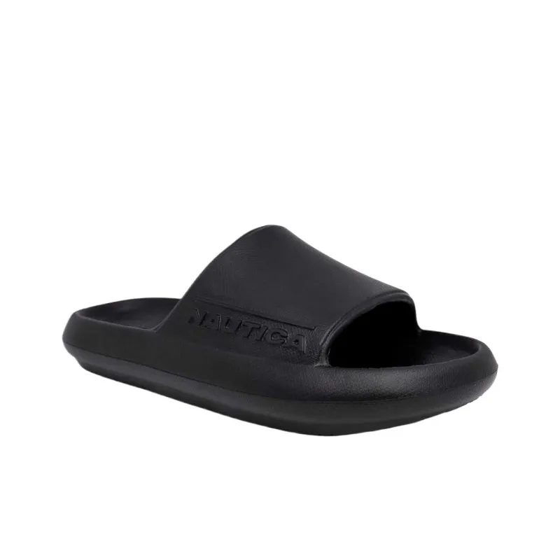 NAUTICA Odor-Resistant Slide Slippers Unisex Black-1