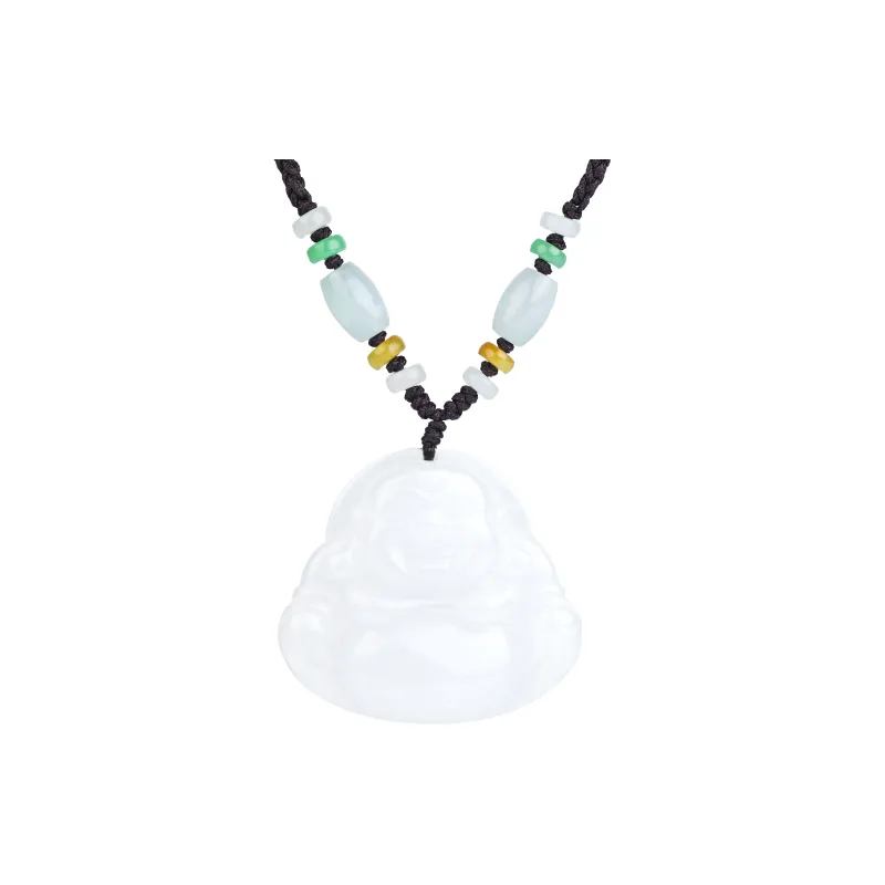 Clear Snow Bean Type Jadeite Necklaces Unisex-15