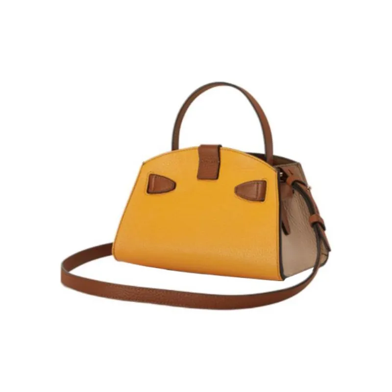 Furla Margherita Collection Grain Leather Dome Bag, Shoulder Bag, Crossbody Bag, Handbag Mini Women's Ginger Yellow-3