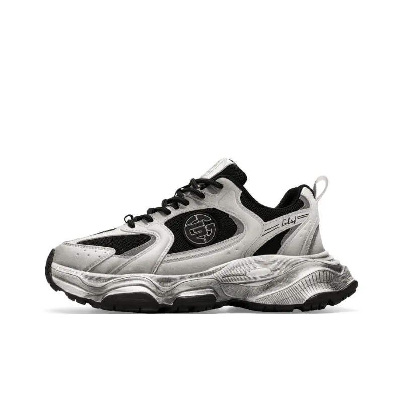 GONGLANGSHIJIA Slip Resistant Low Top Chunky Sneakers Men's-7