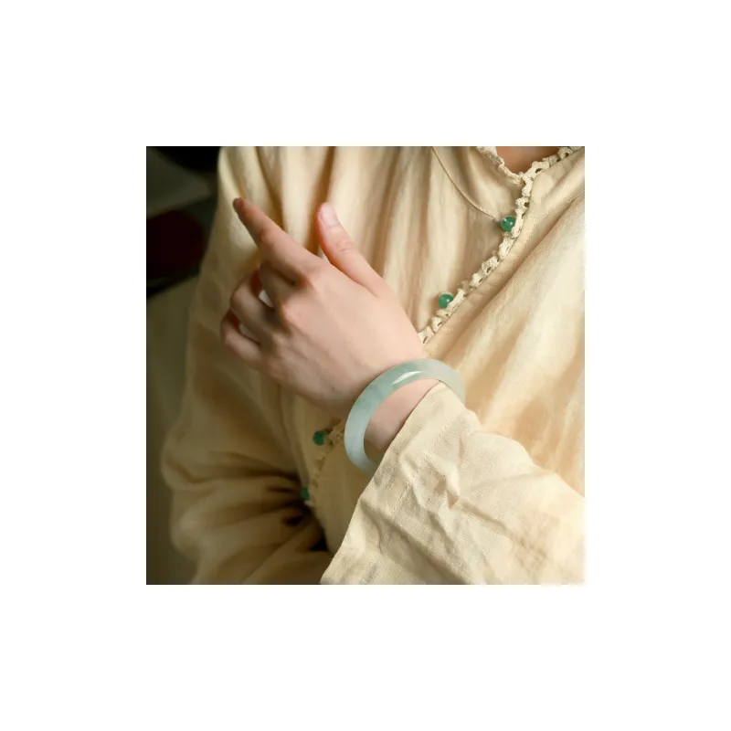 Artisan Lock Heart Jade Tianshan Jade Jade Bangles Women's-6