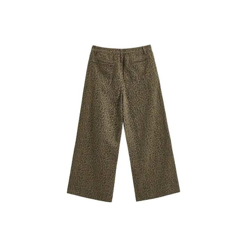 JHYQ Casual Pants Unisex Leopard Print Green-1