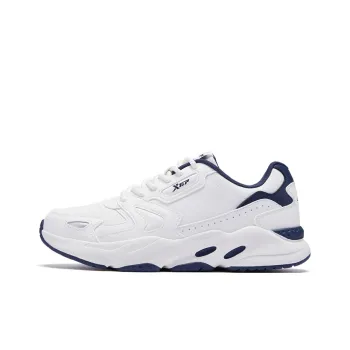 XTEP Shock Absorbers With Abrasion Resistant And Slip Resistant Properties Low Top Chunky Sneakers Men's White Blue