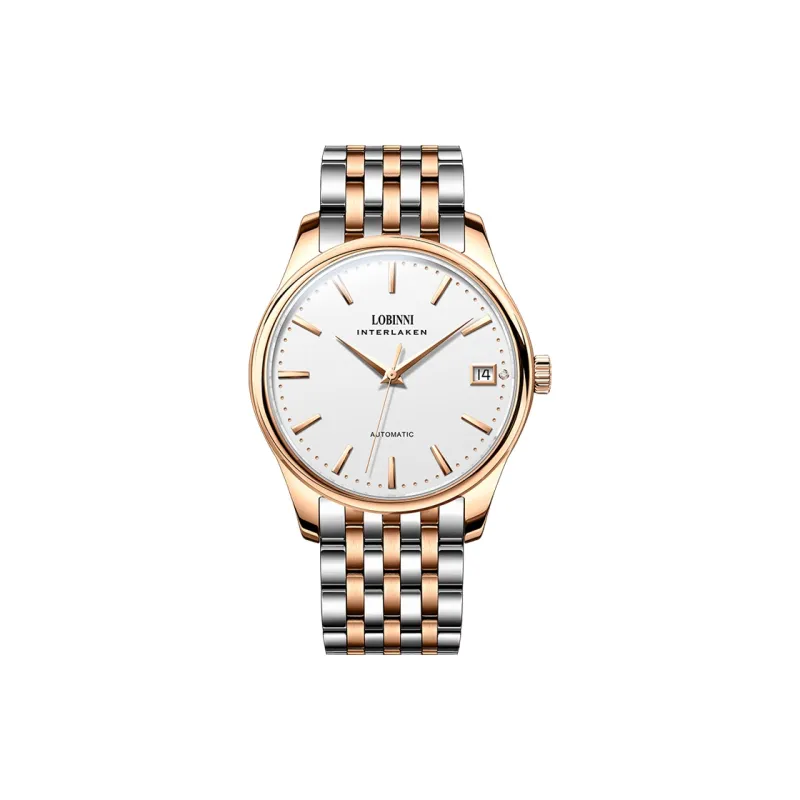 LOBINNI L Mechanical Movement Cowhide Strap Watch Women's Watch White Dial-32