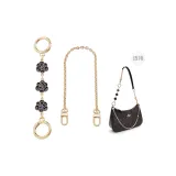 (Gold-Tone) Black Camellia Extender Chain+Decorative Chain 40cm