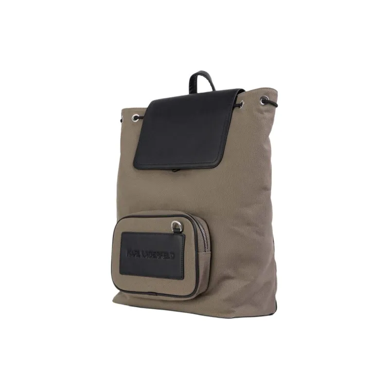 KARL LAGERFELD Cow Leather With Cotton Backpack Regular Men's Matcha Green-2