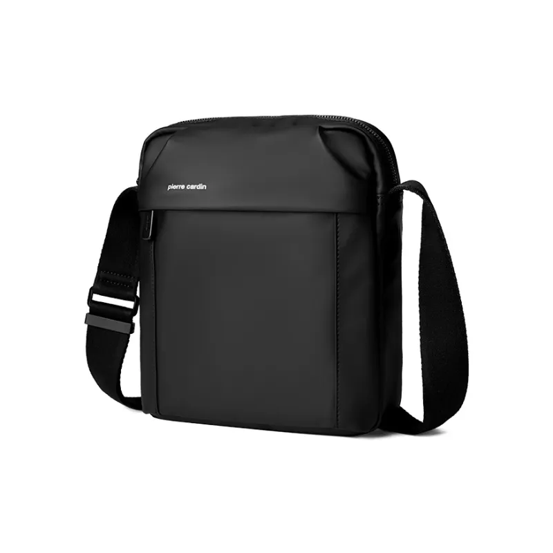 PIERRE CARDIN Fabric Crossbody Bag Men's Black-1