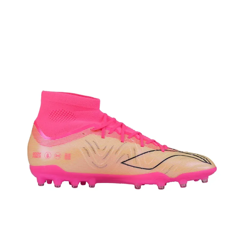 LINING Soccer Shoes Men High Top Pink Color-1