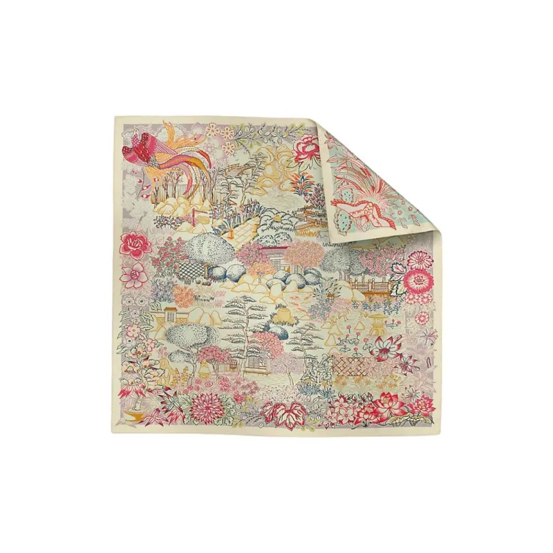 HERMES Mulberry Silk Silk Scarves Women's Vanilla-0