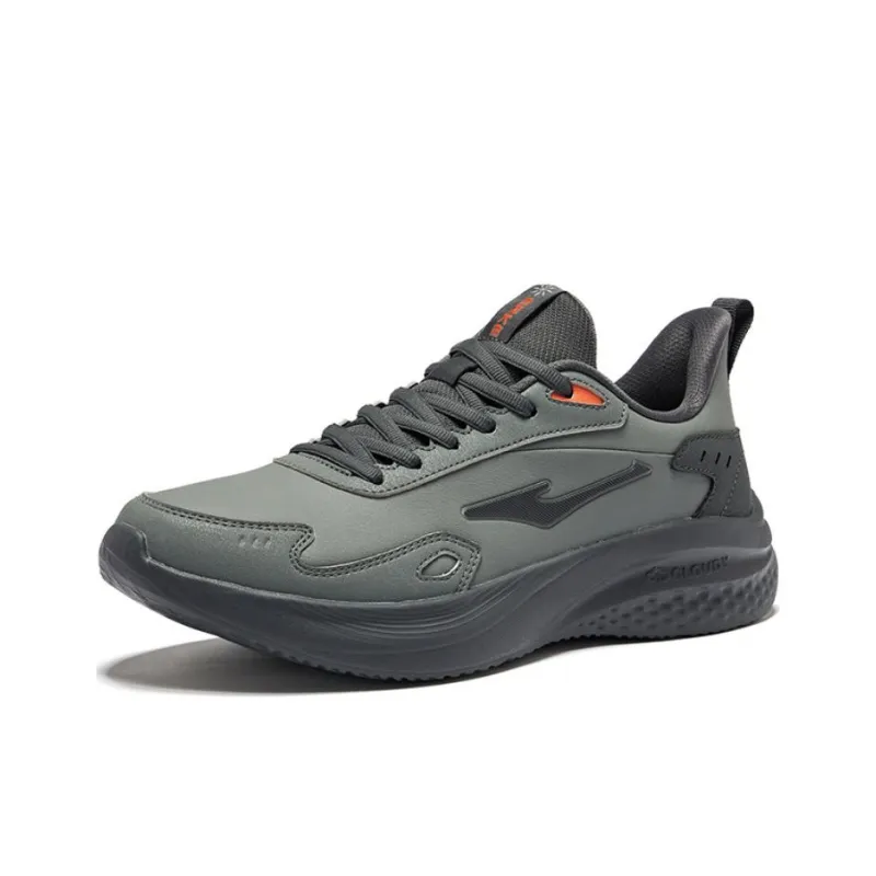 Erke Cushioned Slip Resistant Low Top Casual Running Shoes Men's Steel Gray Carbon Gray-2