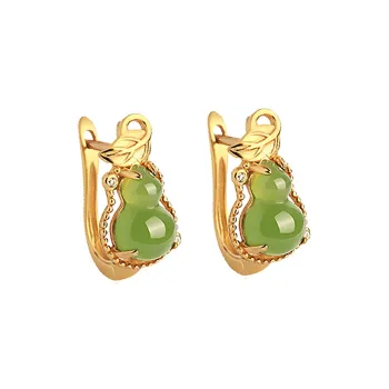 Xiaoyinjiang Earrings Hetian Jade Earring Ear Cuff Jasper Women's
