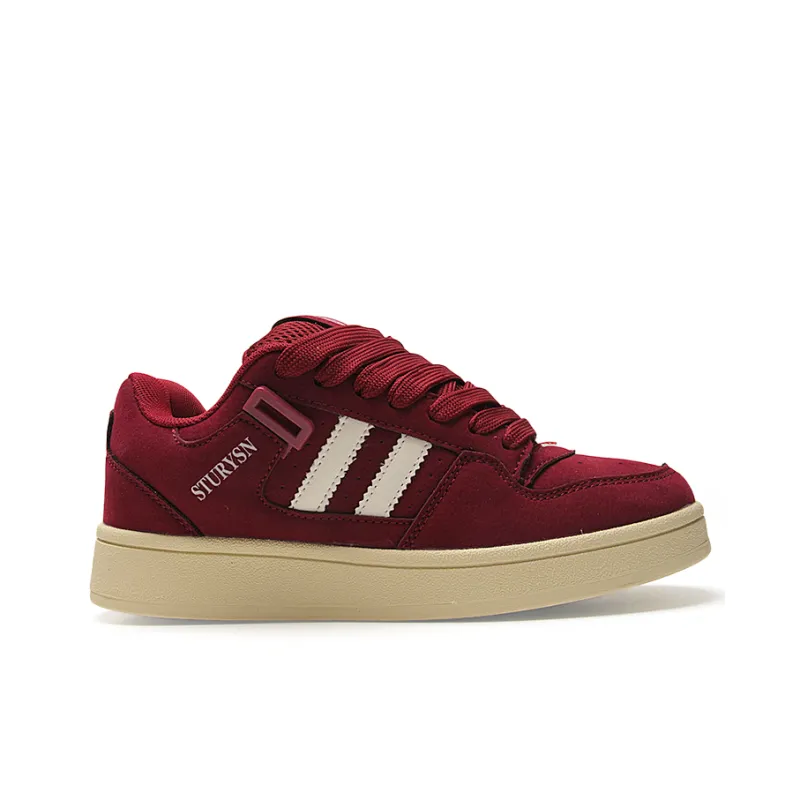 STUR YSN Wear resistant And Lightweight Low Top Skateboard Shoes Unisex Matte Burgundy-4