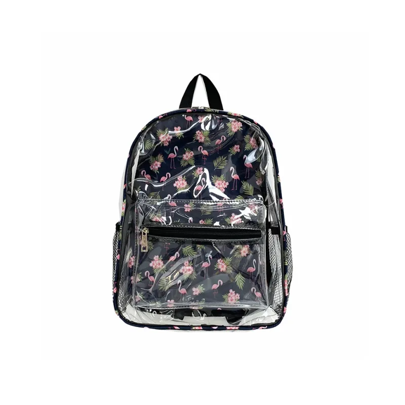 Bywhich PVC Backpack Regular Unisex Graffiti Style/Star Style/Leaf Style/Totem Style/Flame Bird Style-3