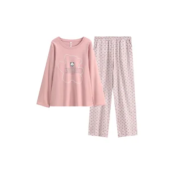 FENTENG Pajama Set Women's Pastel Pink