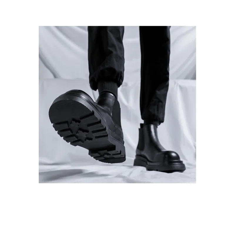 ZUWUDONG Short Chelsea Boots Men's Black-7