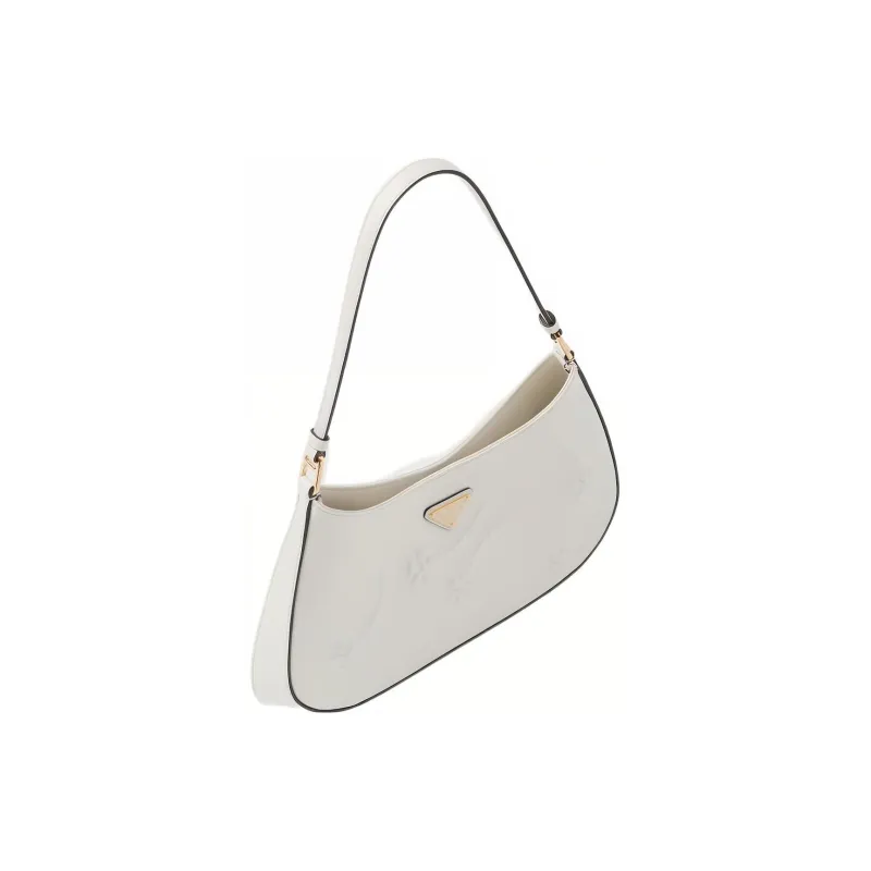 PRADA Cleo Shiny Leather Crescent Bag Handbag Shoulder Bag Women's White-1