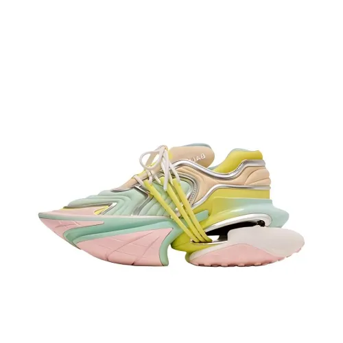 BALMAIN Unicorn Low Top Casual Shoes Women's Yellow Green