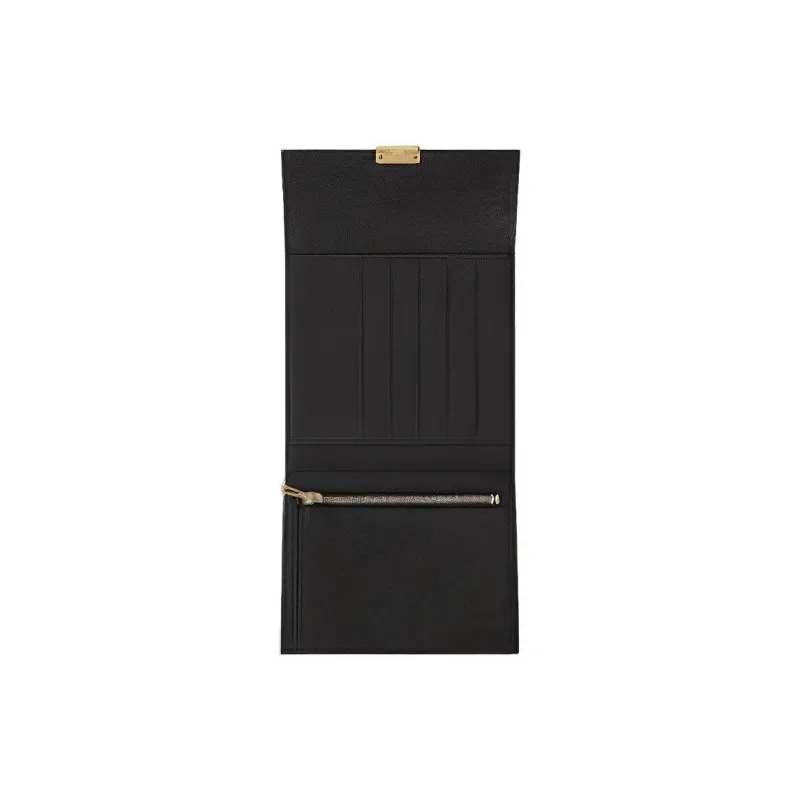 HERMES Clic Epsom Calfskin Wallet Regular Women's Noir Black-1