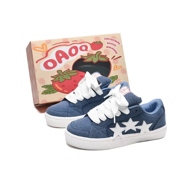 OAOQ Wear-resistant And Lightweight Low-Top Skateboard Shoes Unisex Navy Blue-12