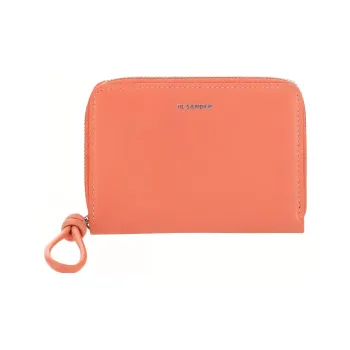 JIL SANDER Calfskin Wallet Medium Size Women's Orange