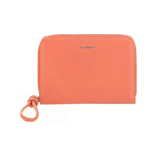 JIL SANDER Calfskin Wallet Medium Size Women's Orange