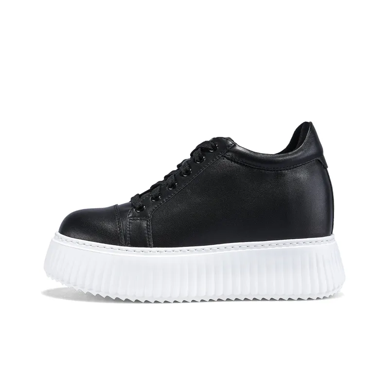 IiJin Slip-Resistant Height Increasing Low-Top Skateboard Shoes Women's-5