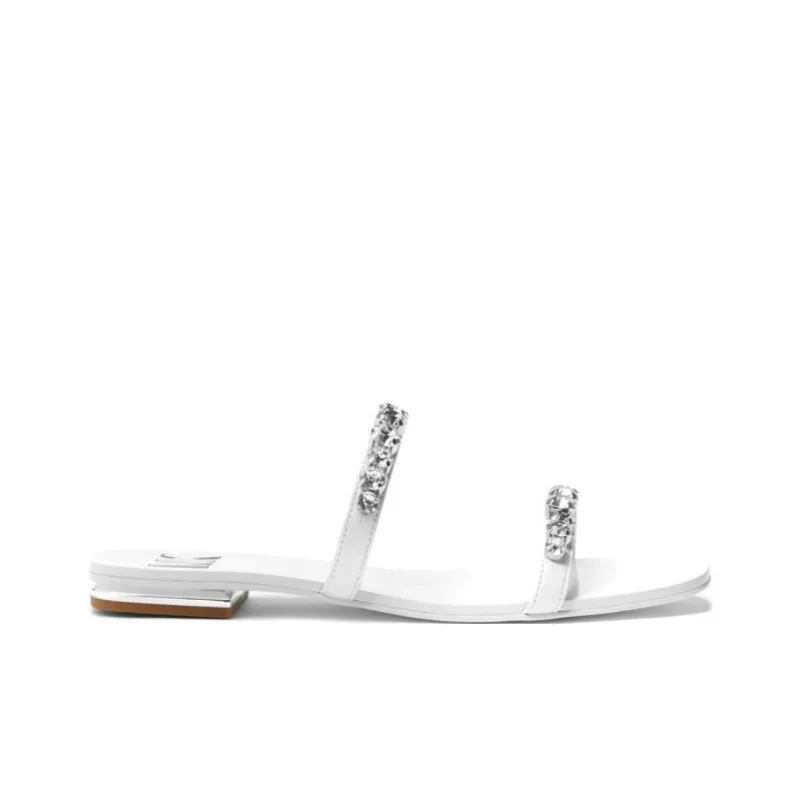 MICHAEL KORS Jessa Abrasion Resistant Slide Slippers Women's White-1