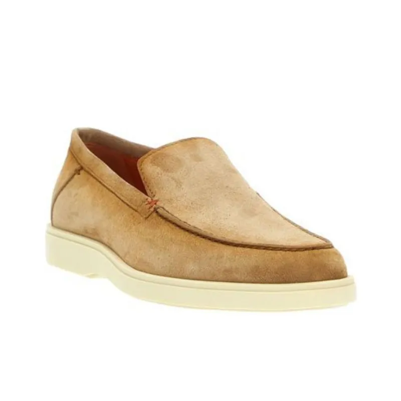 Santoni Almond Toe Slip On Loafers-2
