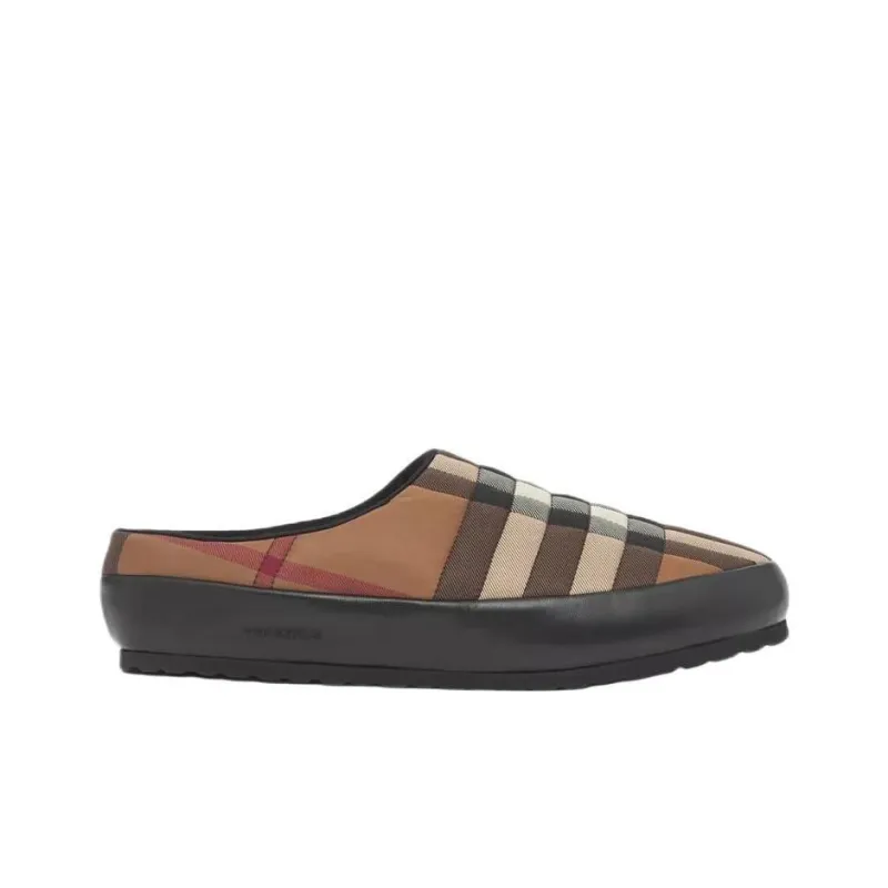 Burberry Birch Check Print Slipper Dark Brown-1