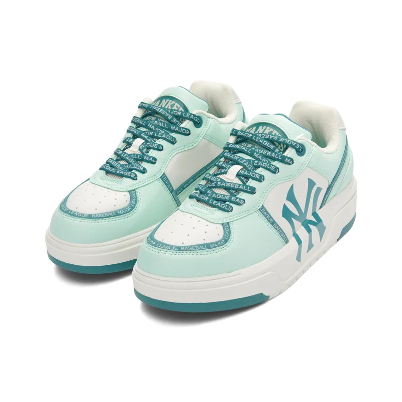 MLB New York Yankees Slip Resistant Height Increasing Low Top Skateboard Shoes Unisex Hemp Mint-2