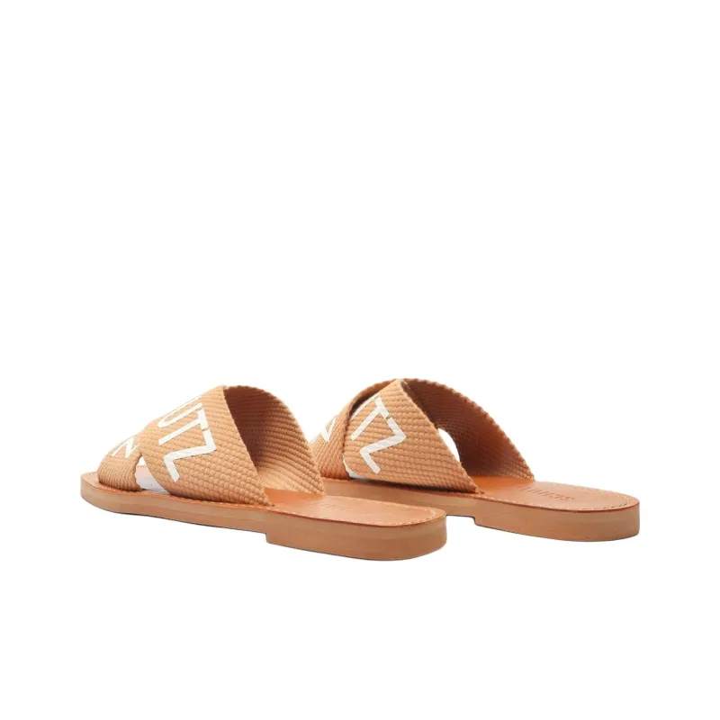 Schutz Slide Slippers Women's Beige-3