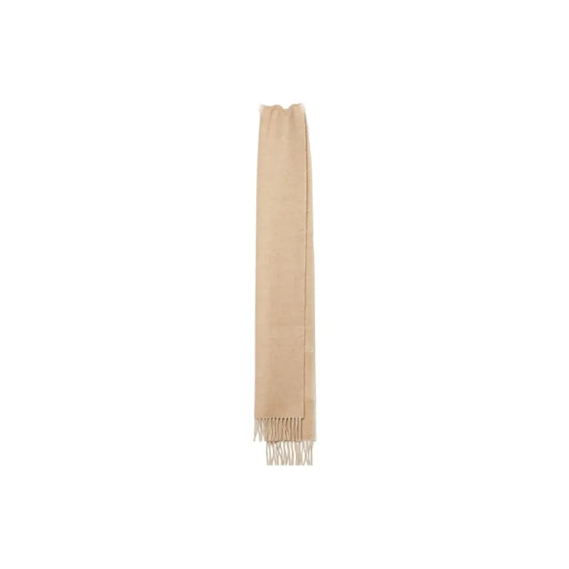 LOEWE Wool Cashmere Leather Cashmere Knit Scarves Women's Ivory-2