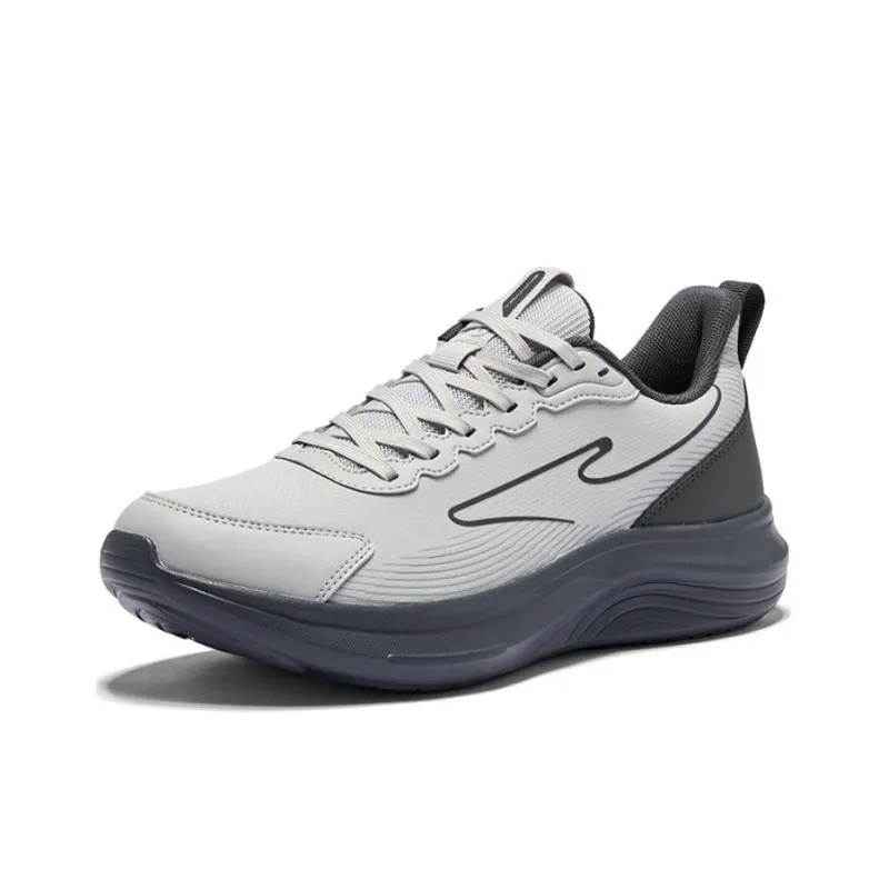 Erke Cushioning Rebound Low Top Running Shoes Men's Mist Gray Carbon Gray-2