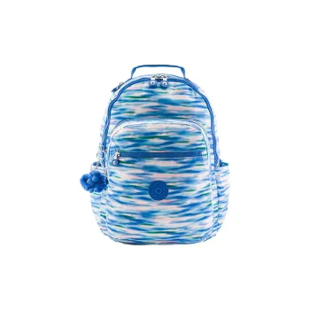 Kipling Polyester Backpack Unisex Diluted Blue Pink Print