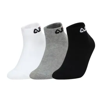 FILA FUSION Ankle Socks Men's 1 Set Of 3 Pairs Dark Black/Light Floral Grey/Standard White