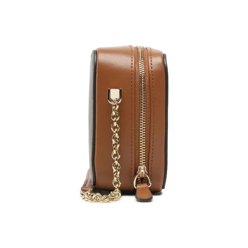 Furla Leather Small Square Camera Bag Shoulder Bag Crossbody Bag Mini Women's Brown-3