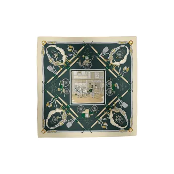HERMES Silk Scarves Women's Cream