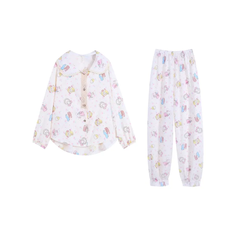 WANANNI Pajama Set Women's Beige Apricot-0
