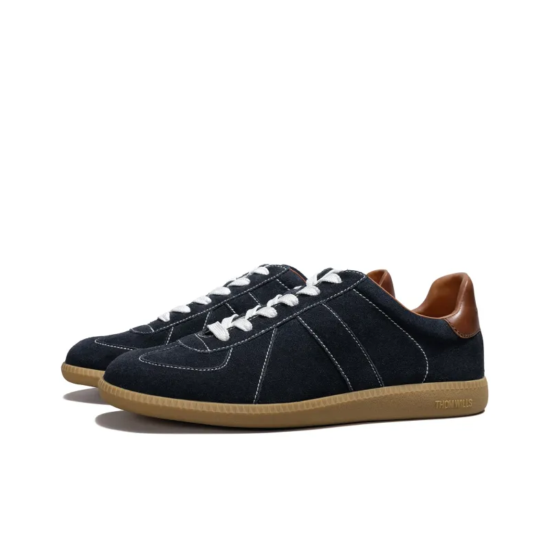 THOM WILLS Skateboard Shoes Men Low Top Navy Blue-1