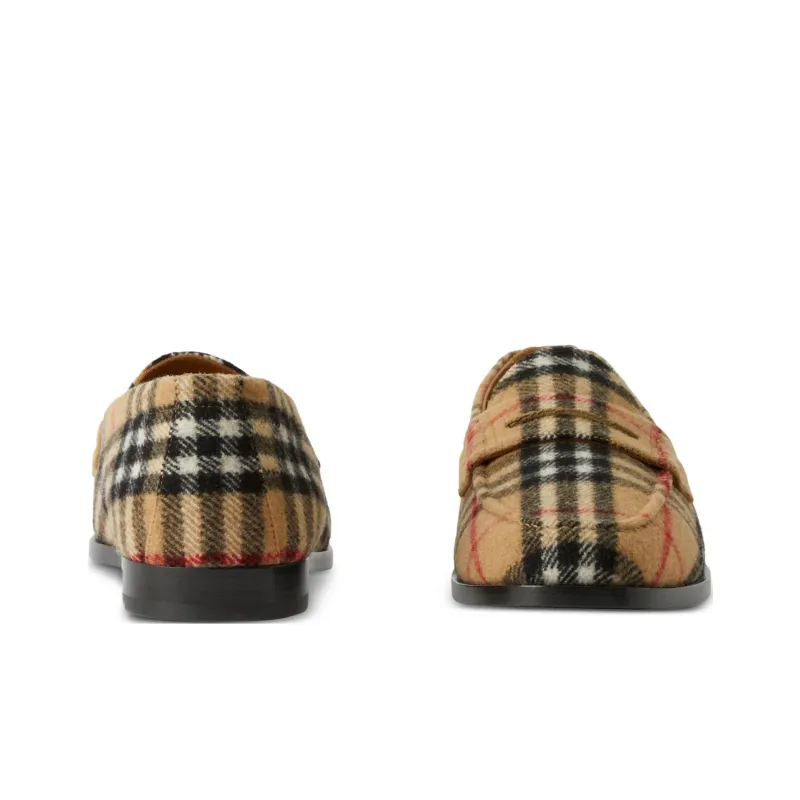 Burberry Check pattern Round toe Loafers-3