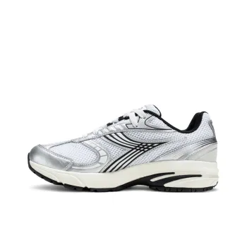 Diadora Anti Slip Wear Resistant Low Top Running Shoes Unisex White Silver
