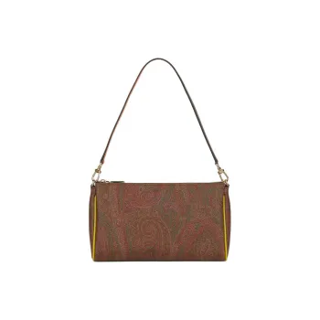 ETRO Jacquard Canvas One Shoulder Handbag Small Size Women's Burgundy Color