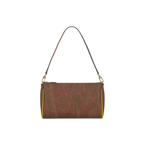 ETRO Jacquard Canvas One Shoulder Handbag Small Size Women's Burgundy Color