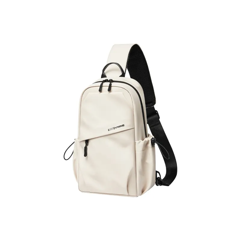 V.NINE Fabric Crossbody Bag Sling Bag Medium Size Unisex Khaki/Obsidian Black-0
