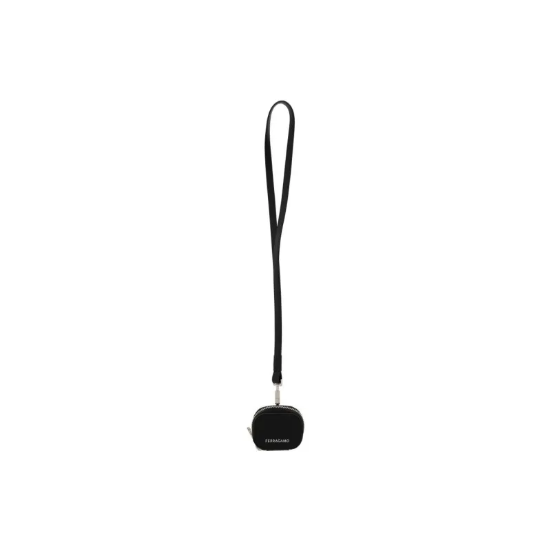 FERRAGAMO Calfskin Wallet Coin Purse Women's Black-1